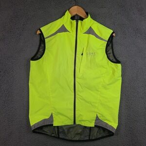 Gore Bike Wear Windstopper Active Shell Cycling Vest Neon Yellow Mens Large